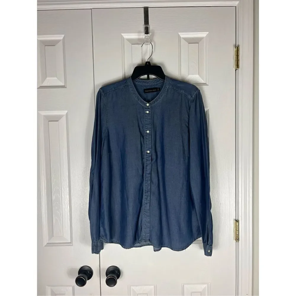 Calvin Klein Denim Blouse Size L